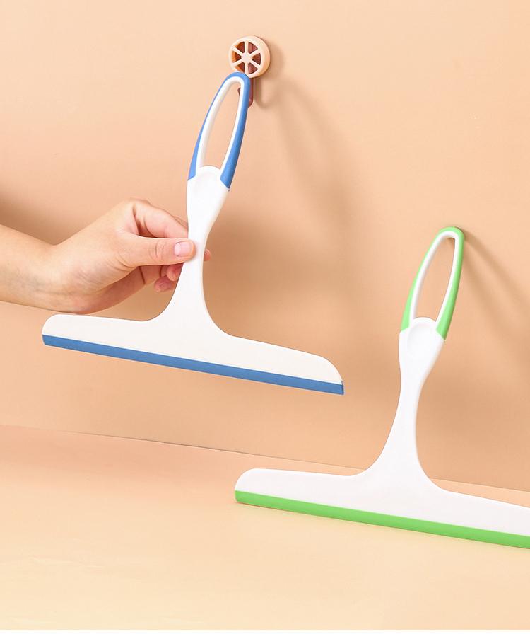 1pcs Double Sided Wiper Glass Wiper Household Long Handle Household Scraper Bathroom Tile Wiper Silicone Mirror Defogger
