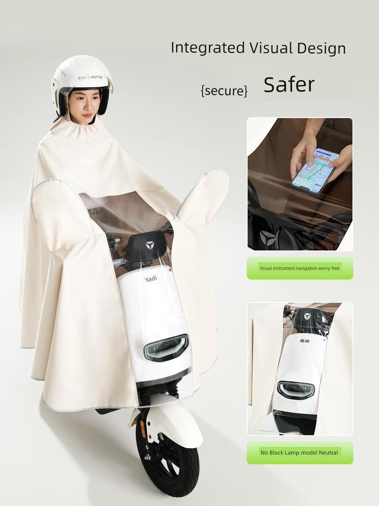 Electric Battery Motorcycle Raincoat Thickened Long Section Full Body Rainproof Calf Green Source New Women's Clothes Motorcycle Special Poncho