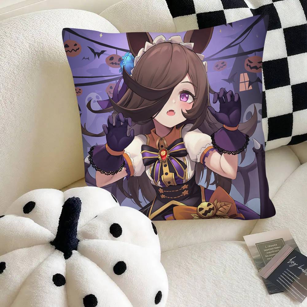 Rice Shower Hot Anime Umamusume Pillow Case Square Pillow Bedroom Sofa Leisure Comfort Cushion Car Home Decoration