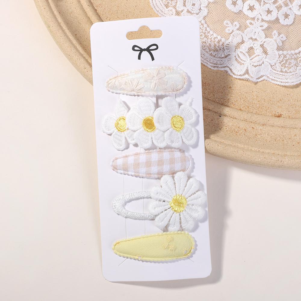 4/5Pcs Mini Baby Hairclip Cute HairClip Print Cotton Alloy for Toddler Girl Children Lovely Kid Headwear Baby Hair Accessories