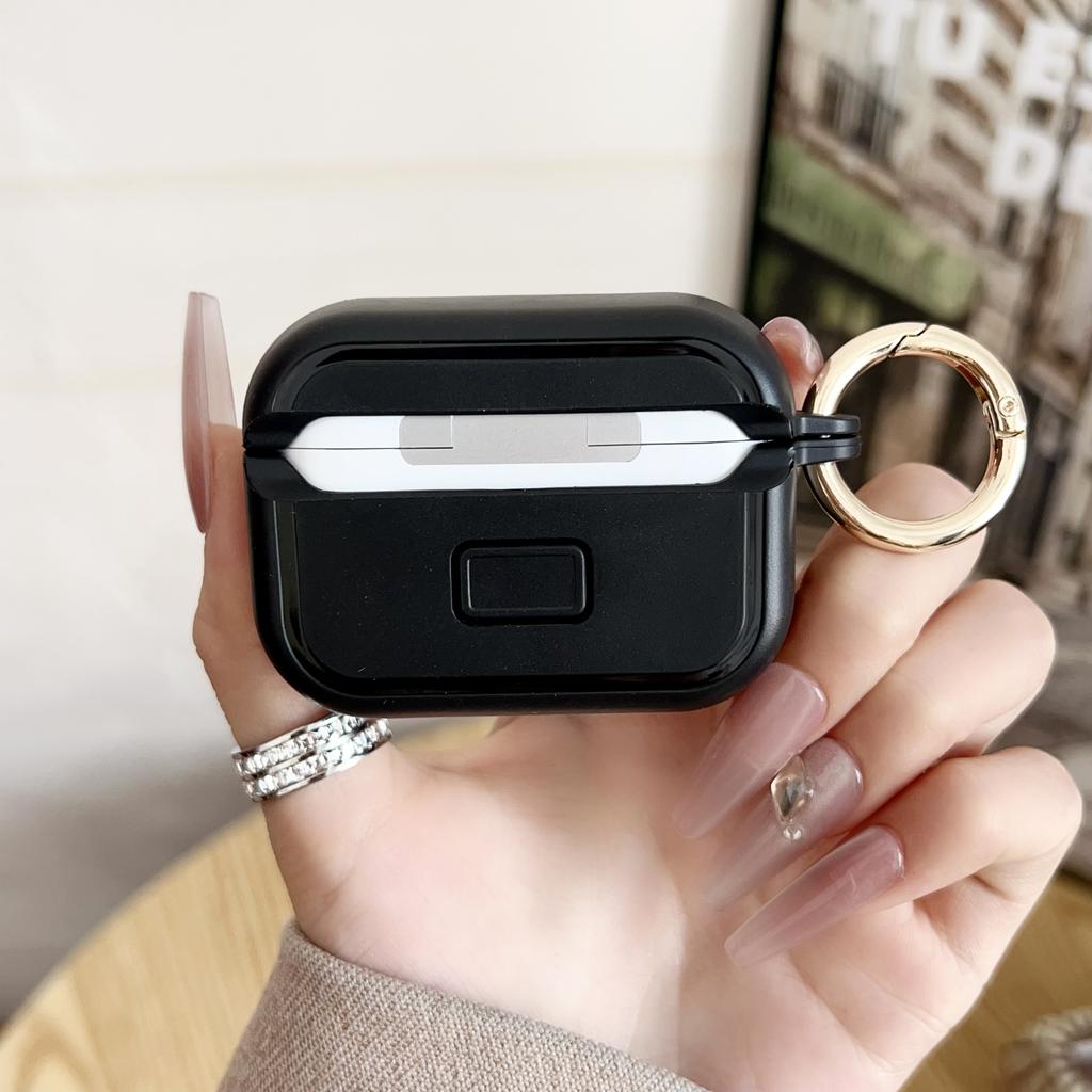 For AirPods Pro 2/Pro Protective Case PC + TPU Leopard Earphone Cover with Mirror and Hook