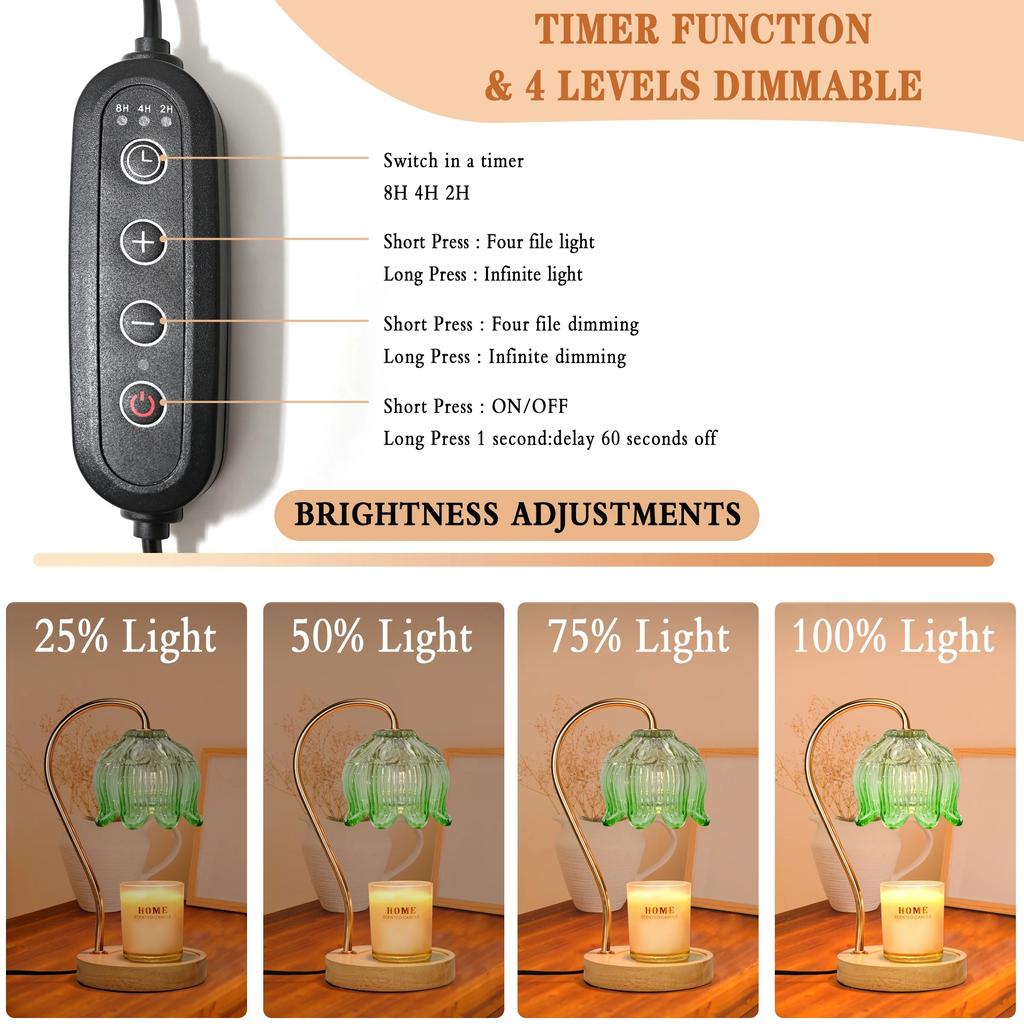 Romanticaromatherapy Wax Melting Lamp Melting Candle Lamp Bedroom Wax Melting Lamp Can Be Timed Dimming Aromatherapy Lampfragrance Birthday Gift