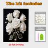 DIY White Rose Pearl Diamond Art Kits Without Frame 30x40cm Gem Art Diamond Painting Kits for Adults/Beginners Gift Idea Home Wall Decor