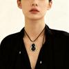 Elegant Black Gourd Necklace: Luxurious Long Sweater Chain with Unique Design