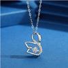 Premium Sense Light Luxury Versatile Smart Swan Necklace Women's S925 Silver Pendant Collarbone Chain Jewelry