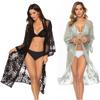 Women's Lace Mesh Bikini Outer Cardigan Plus Size Holiday Style Beach Cover Up Sun Shirt