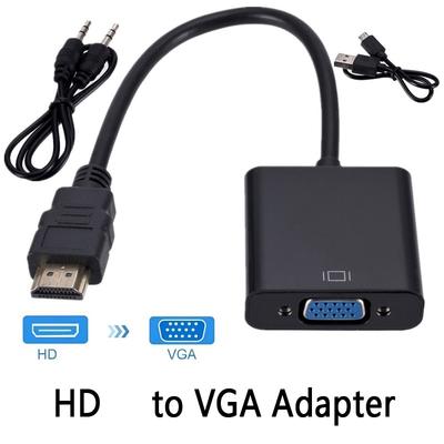 HD 1080P HDMI-compatible To VGA Cable Adapter HDTV Male To VGA Female Adapter Video Converter For PC Laptop TV Projector Monitor
