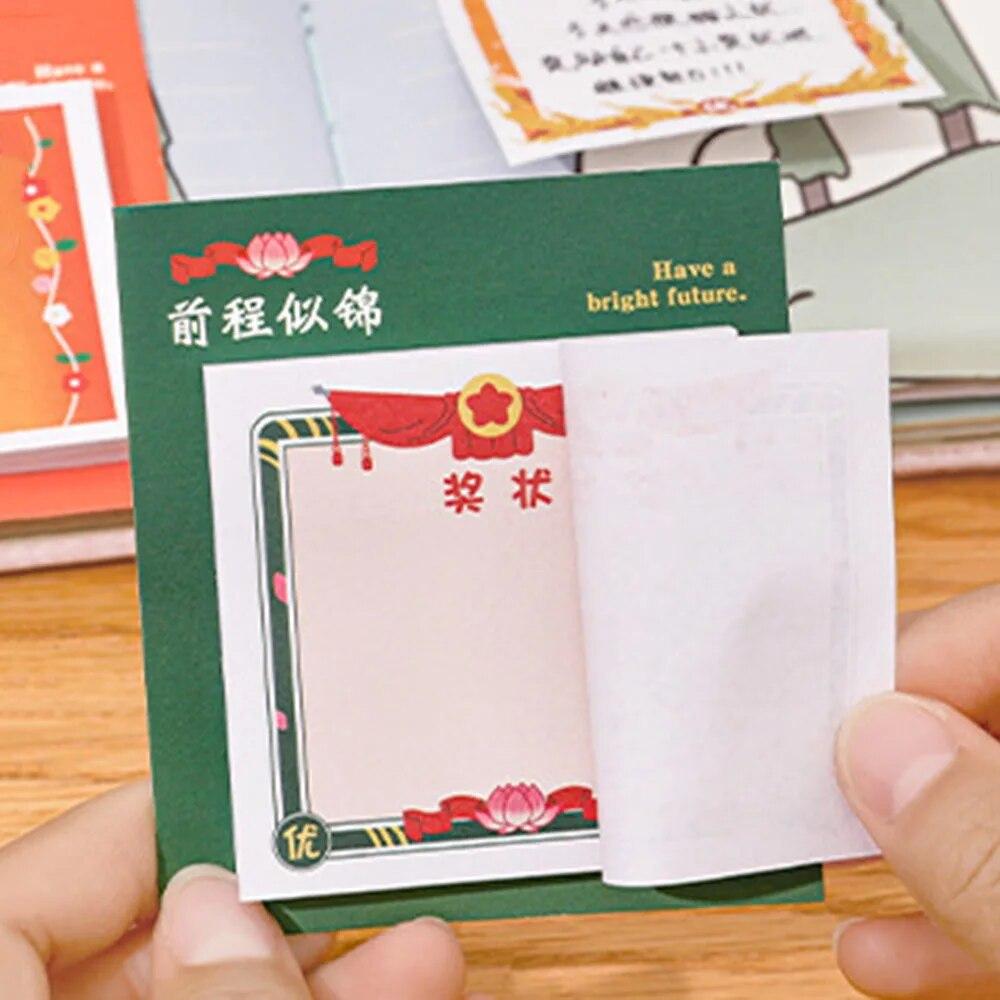 1 Piece Certificate Of Commendation Adhesive Sticky Notes Notepad Memo Pad Office School Supplies Stationery Sticker