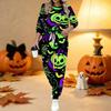Conjunto de Dos Piezas con Estampado de Halloween para Mujer, Top de Manga Larga con Cuello Redondo y Pantalones Jogger con Cordón, Chándal Casual para Primavera Otoño