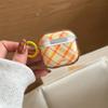 INS Semi-transparent Orange Plaid AirPods 1 Generation Bluetooth Headset Case for AirPods 1 Generation Pro1 Generation