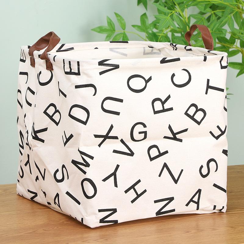 Cotton and Linen Waterproof Large Storage Household Moving Quilt Clothes Cabinet Foldable Dirty Laundry Basket Desktop Storage Box