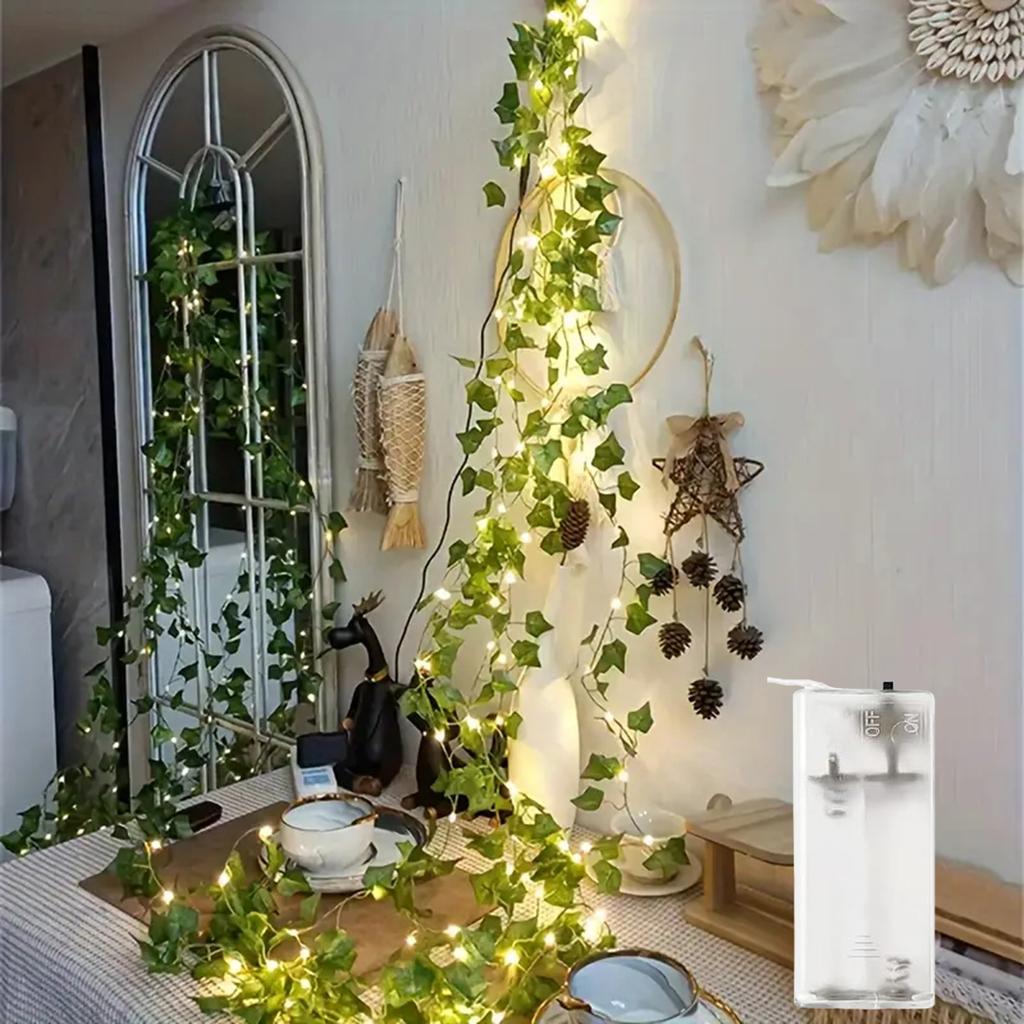 2M 20 LED Green Leaf String Light Garden Lights New Year Decorations String Lamp Wedding Thanksgiving Christmas Decoration