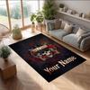 Guns N’ Roses Crystal Velvet Rug, Custom Name Text Personalized Non‑Slip Floor Mat for Home Decor Gift