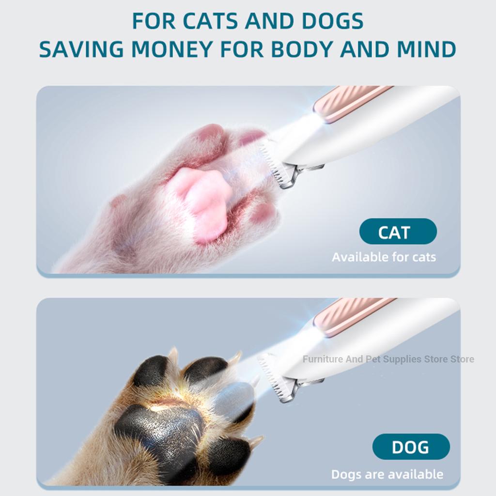 New LED lighting pet paw hair trimmer cat and dog ear/eye area/privacy hair electric trimmer pet paw trimmer pet beauty trimmer