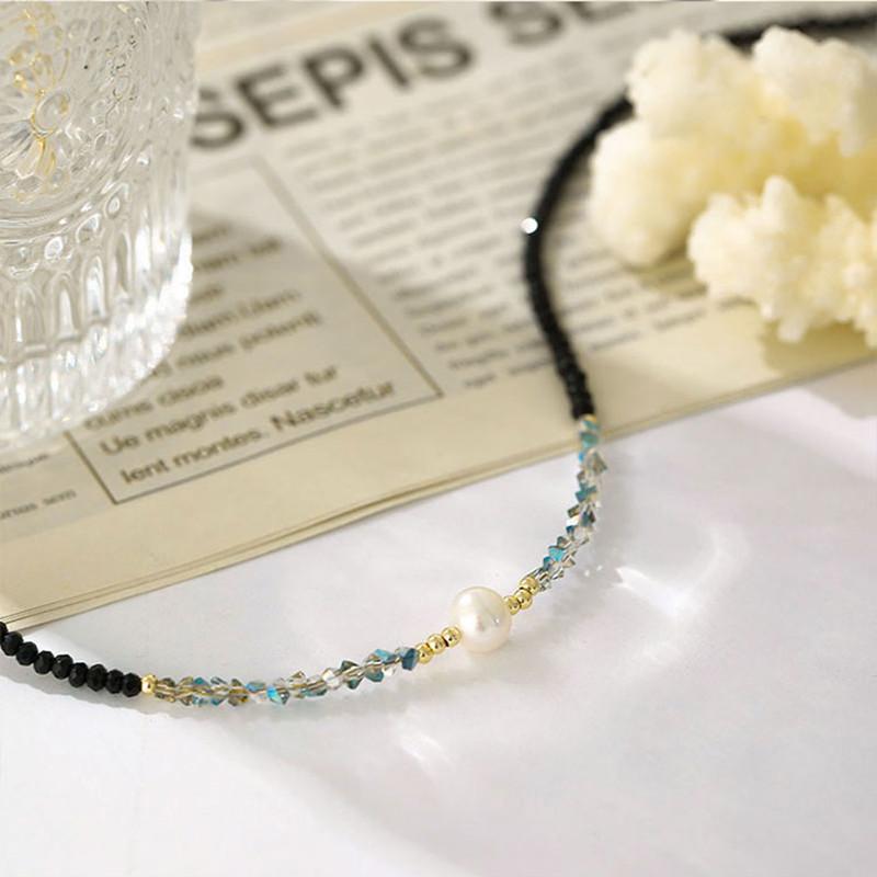 Natural freshwater pearl collarbone necklace, spring edition, women's vintage high-end niche design, simple and versatile accessory
