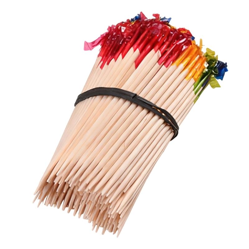 1000Pcs Natural Wooden Cocktails Picks Disposable Food Stick for Catering Event and Home Entertaining Practical Fruit Skewers 1