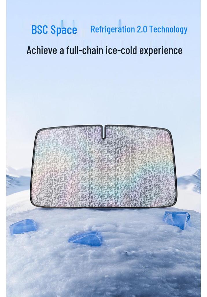 Double Layer Car Windshield Sunshade with Heat Insulation and Laser Blackout