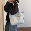 Lässige Hobo-Umhängetaschen aus Nylon mit festem Reißverschluss für Damen 2025. Mode mit hoher Kapazität, einfarbig, einzelne Schultertasche