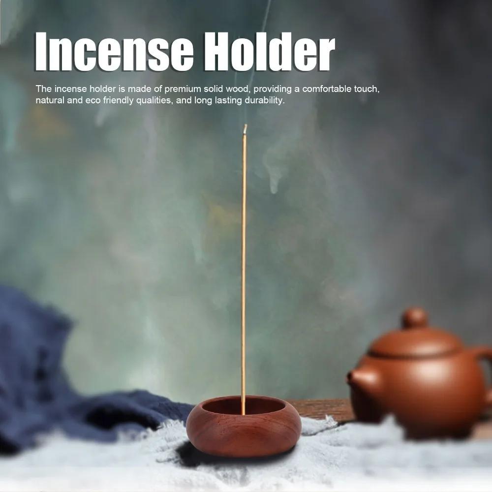 Portable Solid Wood Incense Burner Pure Copper Mini Wooden Incense Burner Multi-hole Small Mini Censer Incense Burning
