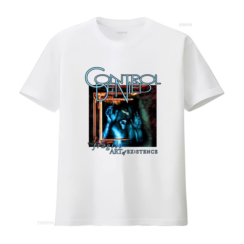 CONTROL DENIED The Fragile Art of Existence T Shirt for Rock Band Fans Vintage Washed Unisex Homme Breathable Casual Soft