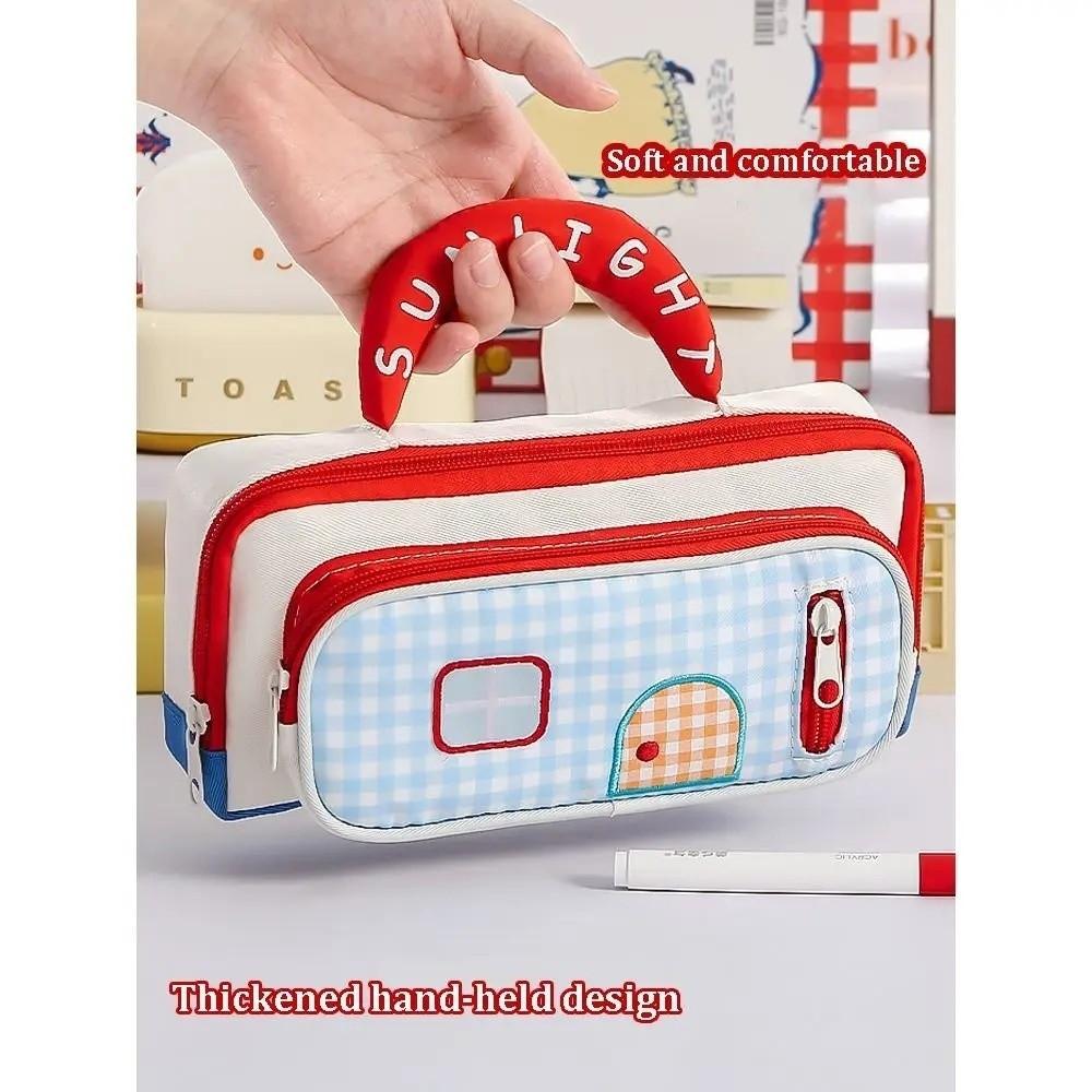 House Design Pencil Pouch Large Capacity Pen Bag Fashion Pencil Case  Student