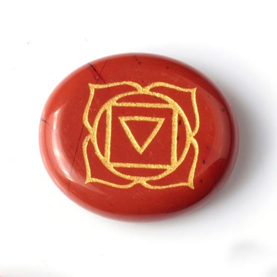 7 Piece Engraved Natural Chakra Stone Palm Stone Crystal Healing Ornaments