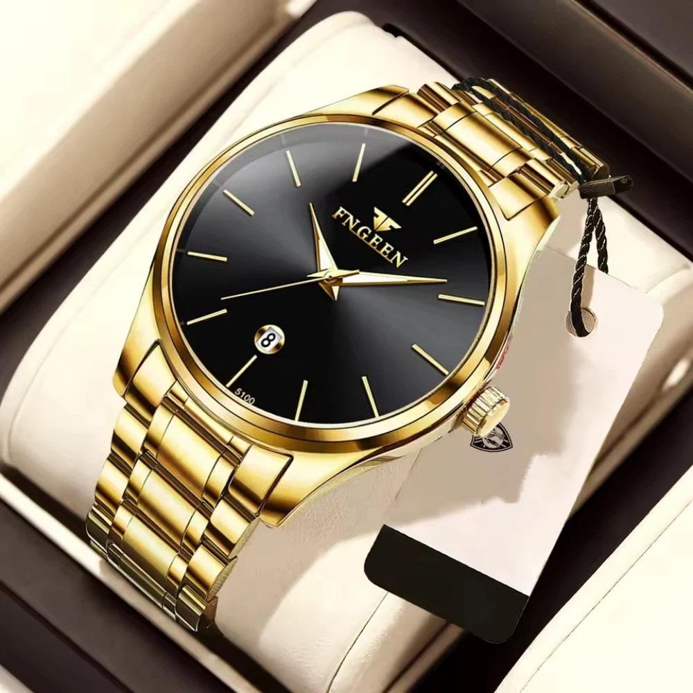 Men's Watch Brand Light Luxury Stainless Steel Calendar Waterproof Men's Business Leisure Fashion Quartz Watch