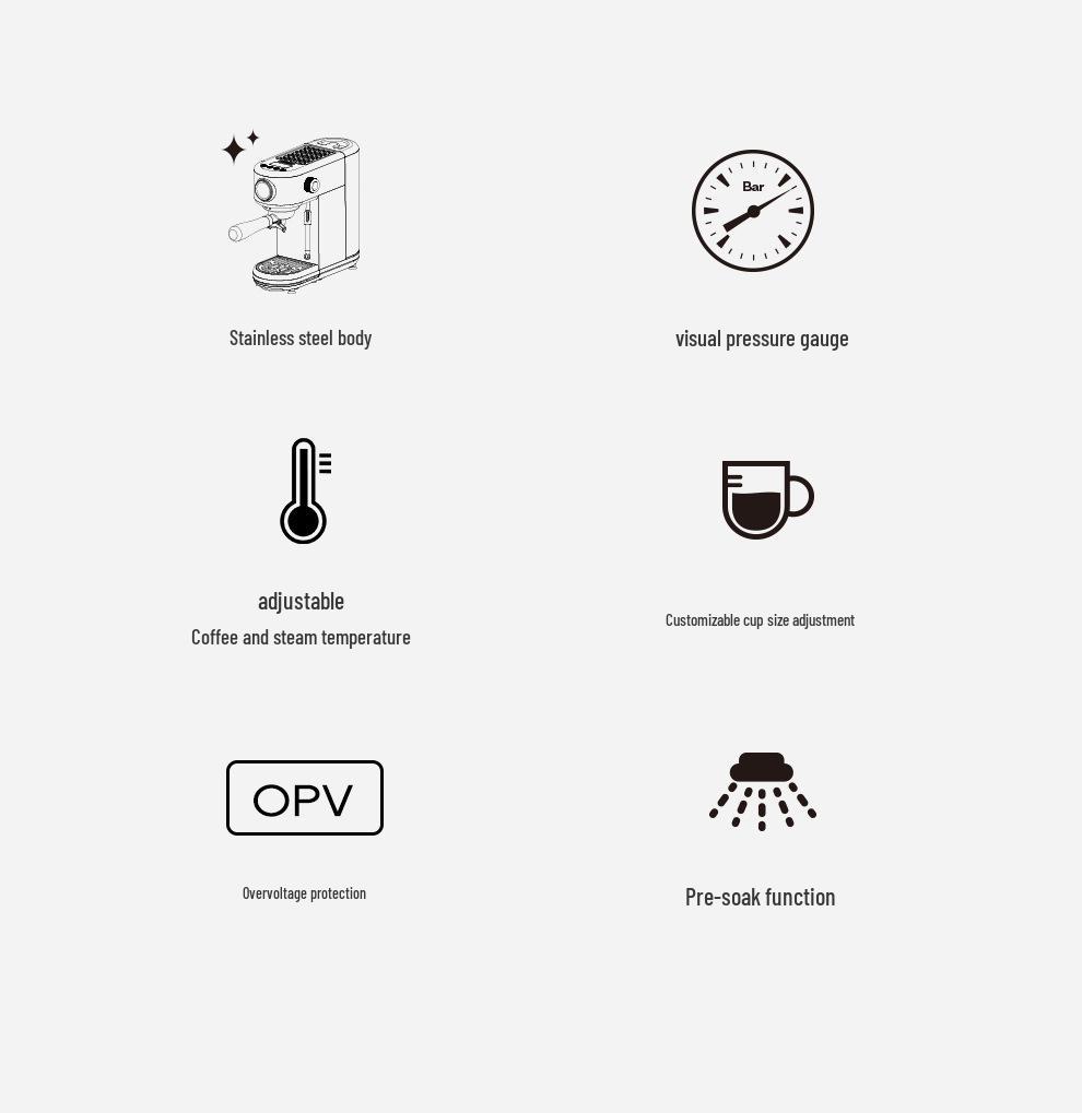 HiBREW H10B Semi-Automatic Coffee Machine with Milk Frother for Home and Office Use