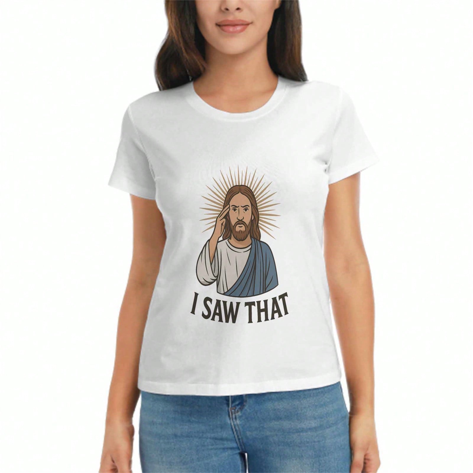 Jesus Hope Ladies Cotton T Shirt, Pure Cotton Premium Print, Durable, Leisure And Fashionable. Jesus My Light,My Truth,My Peace,My Redeemer Graphic D S разноцветный