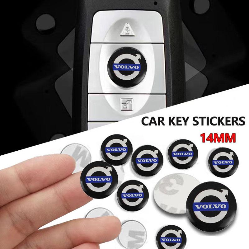 rkwad2 5/10Pcs 14mm Car Key Emblem Stickers Auto Door Keyhole Logo Decal For Volvo V60 V40 XC90 S60 S40 XC60 V50 V70 XC40 S80 EM90 S80L