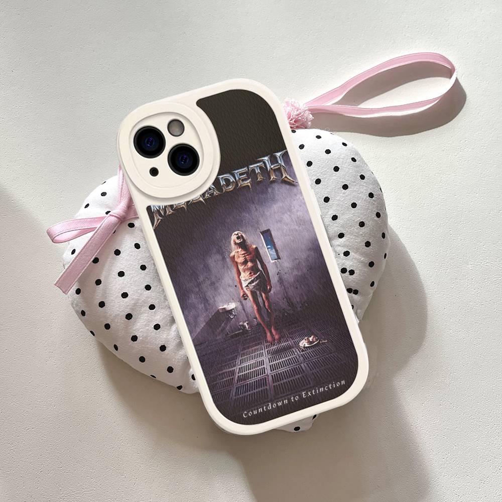 

M-Megadeth Logo Phone Case For IPhone 16 15 14 13 12 11 Pro Max Plus Leather Shockproof Cover iphone 13