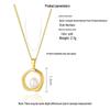 Fashionable Light Luxury Pearl Pendant Necklace with Irregular Circle Design and Durable Colorfast Titanium Steel Chain