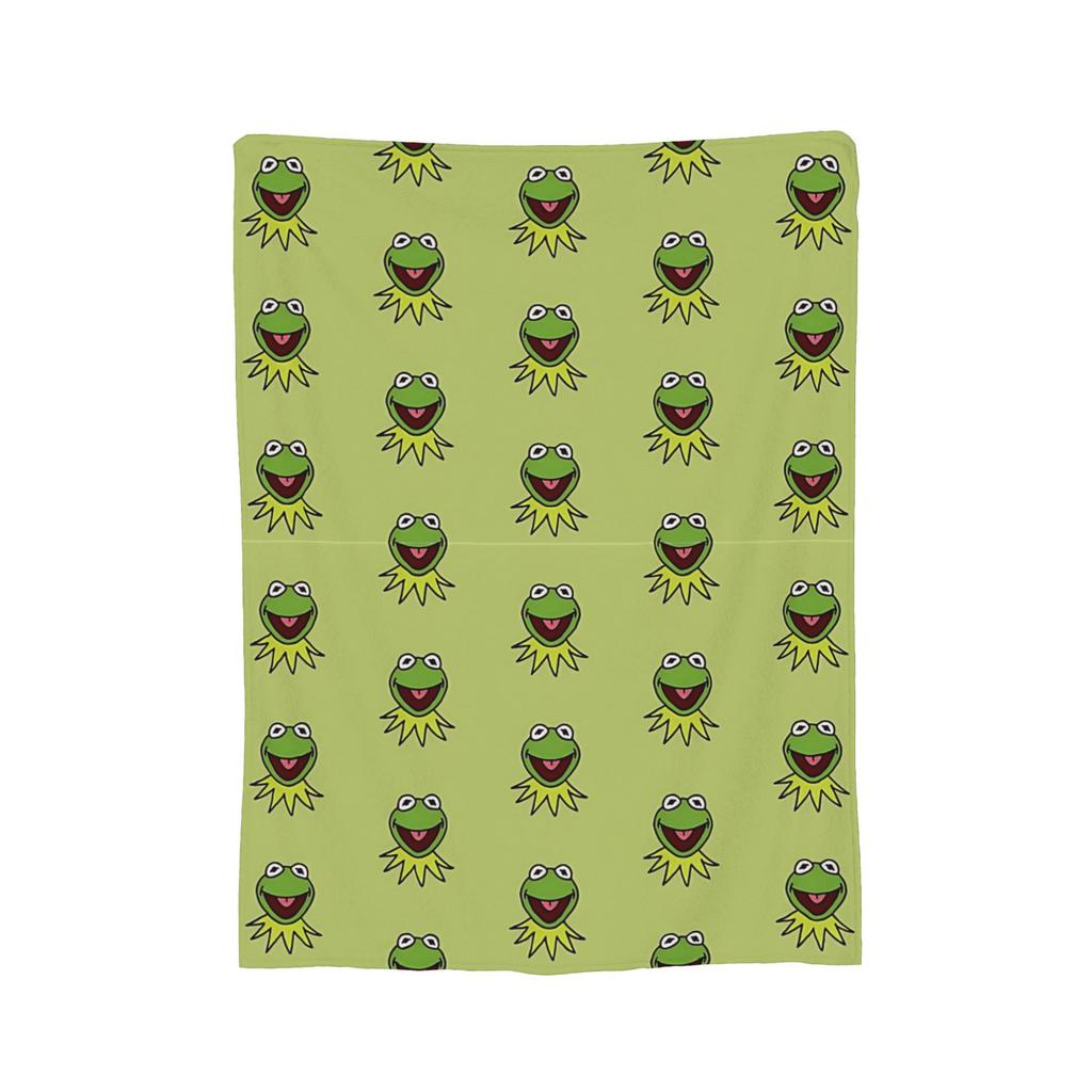 Cute Kermit The Frog Blankets Flannel Soft Throw Blankets for Car Sofa Couch Bedspread