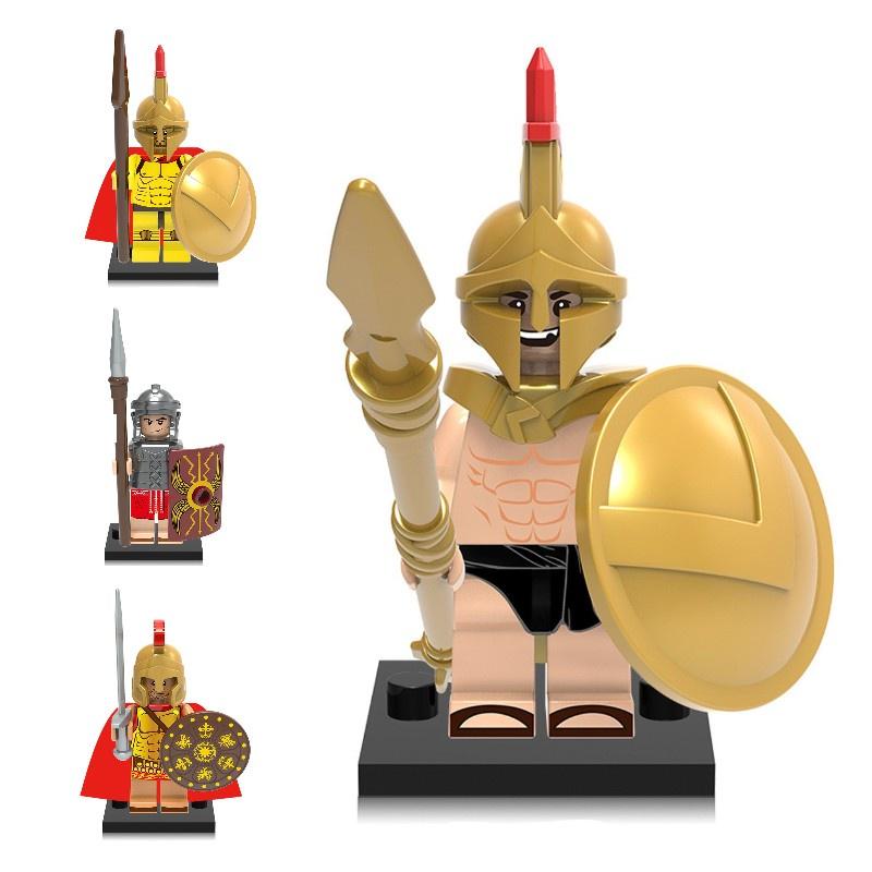 X0164 Spartan Warrior Toy Plastic Building Blocks Set Diy Bagged Packaging Abs Material