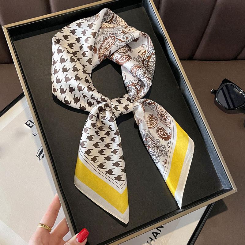 Square Scarf 100% Natural Silk  Women Hairband Foulard High Quality Bandana Scarfves Female Neckerchief Headkerchief Shawl Wrap