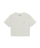 Emelbi Women'S Diamond Monogram Tone-Tone Jacquard Crop Short Sleeve T-Shirt Ny (Ivory)