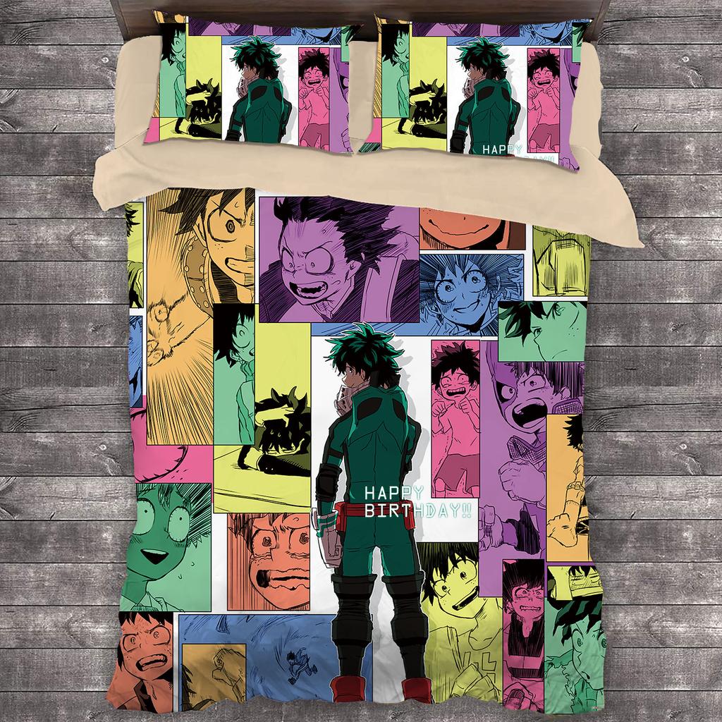 Popular 3D Printed Anime My Hero Academia 3pcs Bedding Set Duvet Covers Pillowcases Comforter Bedclothes Bed Linen Bedding Sets