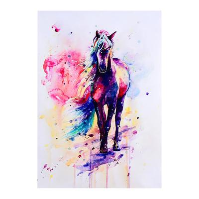 Watercolor Horse Animal Art Oil Painting Canvas Wall Picture Home Decoration 40*57cm