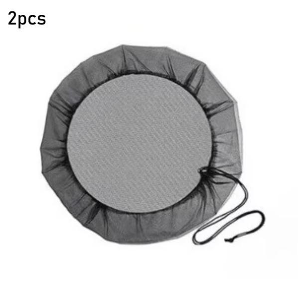 2/4pcs  Heavy-Duty Polyester Mesh rain barrel covers with Drawstring Closure  for Outdoor, Compatible with Standard Rain Barrels
