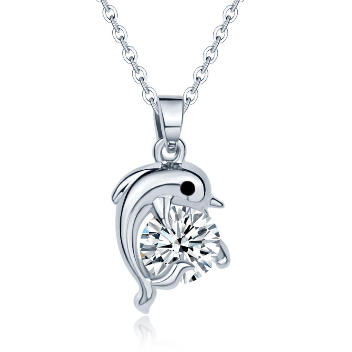 

Ожерелье с подвеской в ​​виде маленького дельфина цвета розового золота, дикая женская цепочка на ключицу, ювелирные изделия серебряный