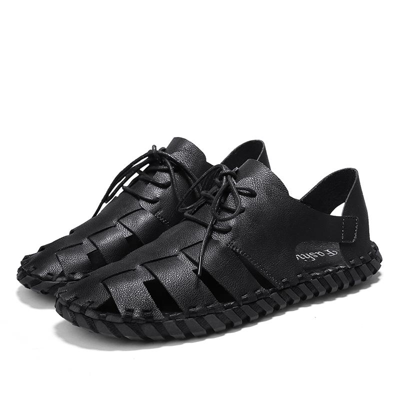 new summer simple fashion baotou sandals men outdoor sports beach shoes British style handmade casual shoes