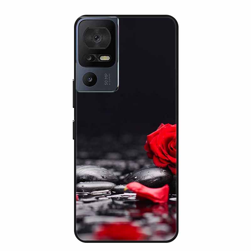Für TCL 40 SE Handyhülle 40SE Hülle Schwarzes Silikon Weiche Rückseite Hülle Für TCL 40 SE Hülle Funda Für TCL40SE Capa 6.75" Schale