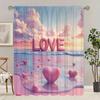 Valentine's Day Rekindles the Warmth of Love -2 Pieces - Printed Curtains, 100% Polyester, Perfect for Home Decor