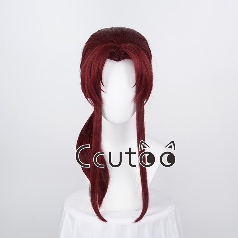 

Anime BLACK LAGOON Rebecca Revy Cosplay Wine Dark Red Ponytail Long Styled Synthetic Hair Halloween Costume Party + Wig Cap