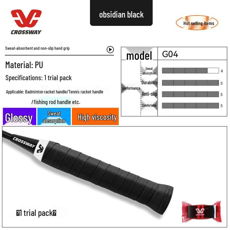 Candy Anti-Slip Sweat-Absorbent Badminton/Tennis Racket Grip - Shock-Absorbing, Individually Packed.