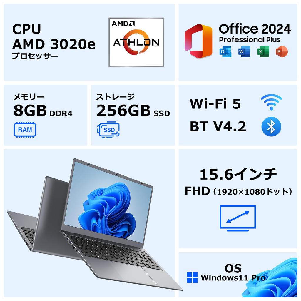 ZENAERO Laptop with Office 3020e Up To 8GB 256GB 1080P X IPS Windows 11 English Keyboard and Numeric Ideal for Students and Ideal for Video Streaming