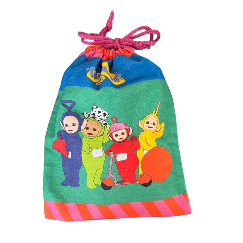 Small Planet Teletubbies Drawstring Bag Blue x Green