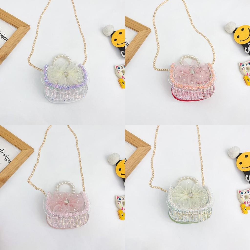Cute Girls Crossbody Bag Fashionable Mini Pearl Handbag For Children Accessories
