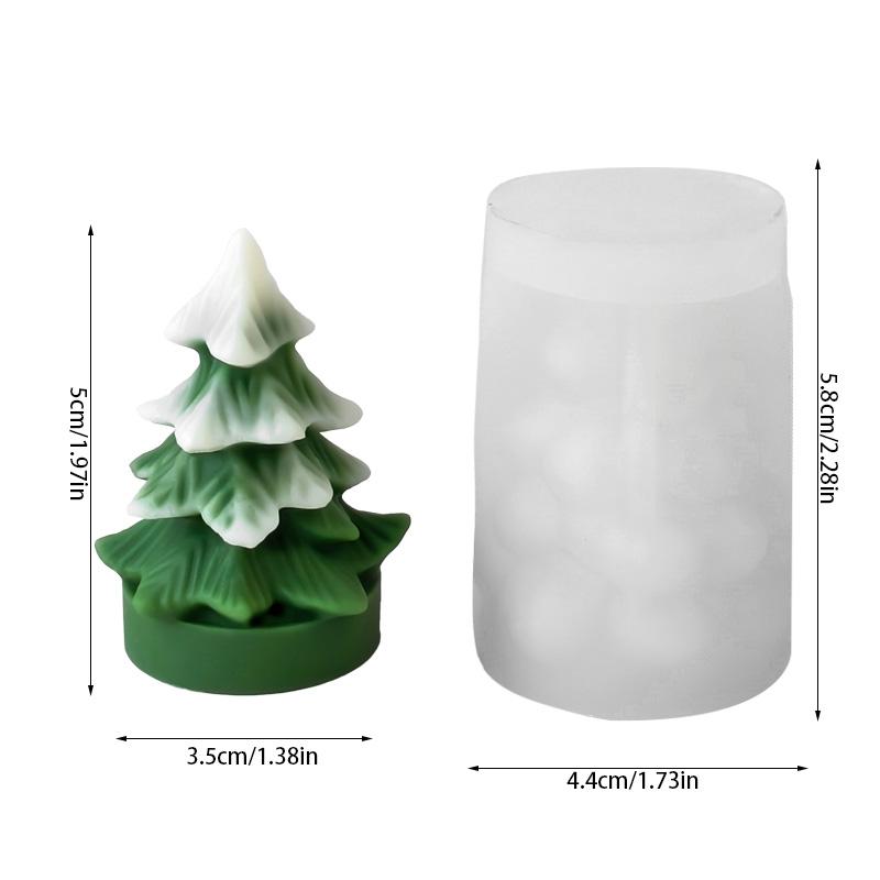 DIY Christmas Tree Candle Silicone Mold Christmas Party Decoration Aromatherapy Plaster Making Mould Home Ornament New Year Gift