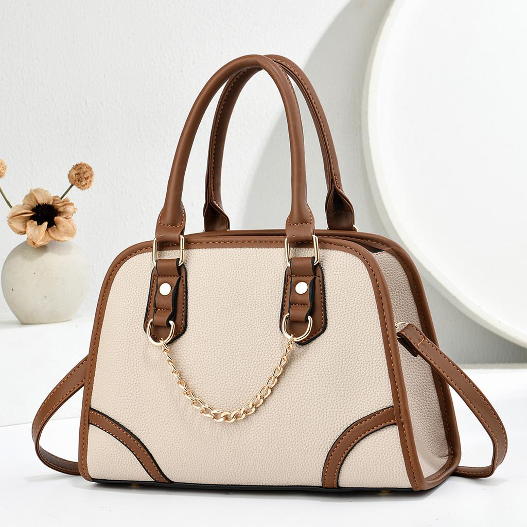 Vintage Pu Shell Shape Handbag With Zipper Pocket For Daily Use Womens Fashion